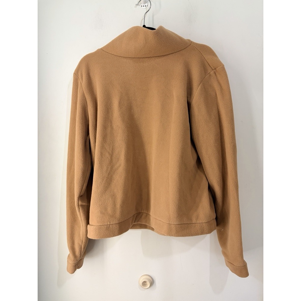 Dudley Stephens Fleece Pullover XL Camel Snap Cowl Neck Cozy Soft Jacket